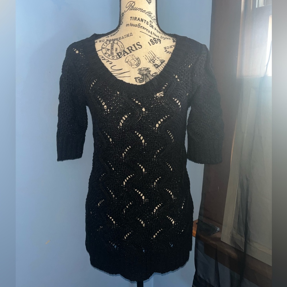 FREE w/ $10+ PURCHASE: Elle “Black Tie” Shimmer Tunic Sweater